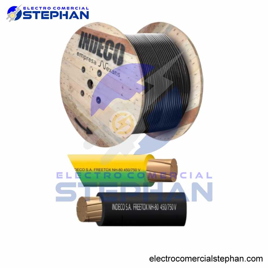 INDECO CABLE FREETOX NH-80 16MM2 450/750V   NEGRO Y AMARILLO/VERDE